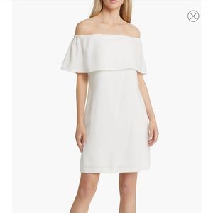 NWT Charles Henry White Off The Shoulder Shift Dress